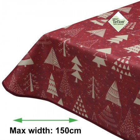 Nordic Red Christmas Acrylic Coated Tablecloth