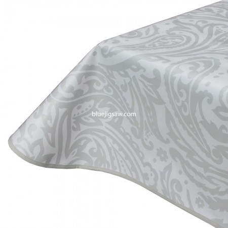 Ornate Grey Wipeclean PVC Tablecloth