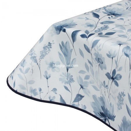 Watercolour Blue Wipeclean PVC Tablecloth