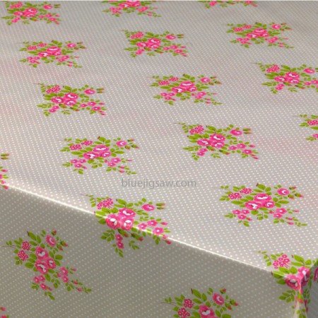 Polka Floral Wipeclean PVC Tablecloth