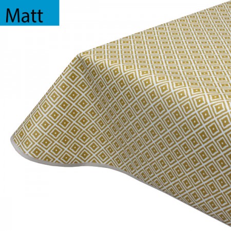 Matt PVC Oilcloth Tablecloth MiMi Ochre