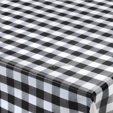 Black Gingham Wipeclean PVC Tablecloth