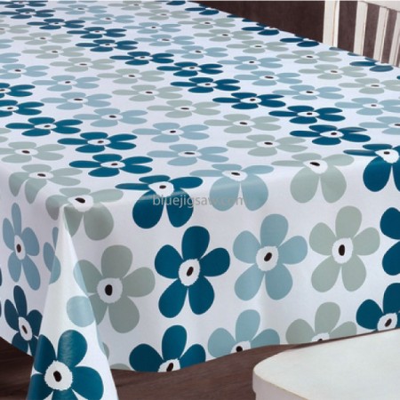 Blue Flower Wipeclean PVC Tablecloth