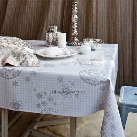 Check With Pattern Wipeclean PVC Tablecloth