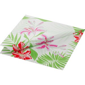Duni Tissue Design Napkin, 3ply 40cm x 40cm, Tropical Lily