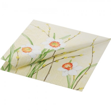 Duni Tissue Napkins 33cm x 33cm Carton, Daffodil Joy