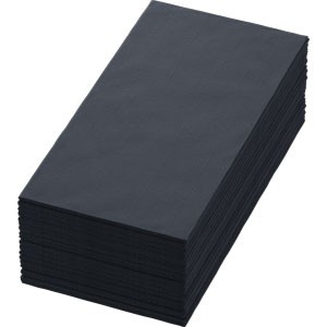 Duni 3ply 40cm Tissue Napkins Black Bookfold