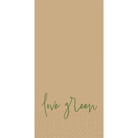 Duni Love Green 2ply Tissue Napkin, 40cm x 40cm, 1/8 Book Folded