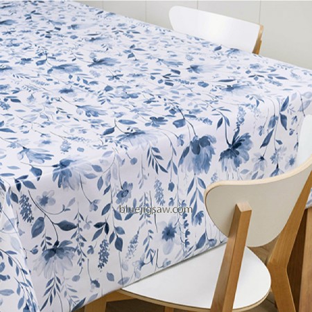 Watercolour Blue Wipeclean PVC Tablecloth